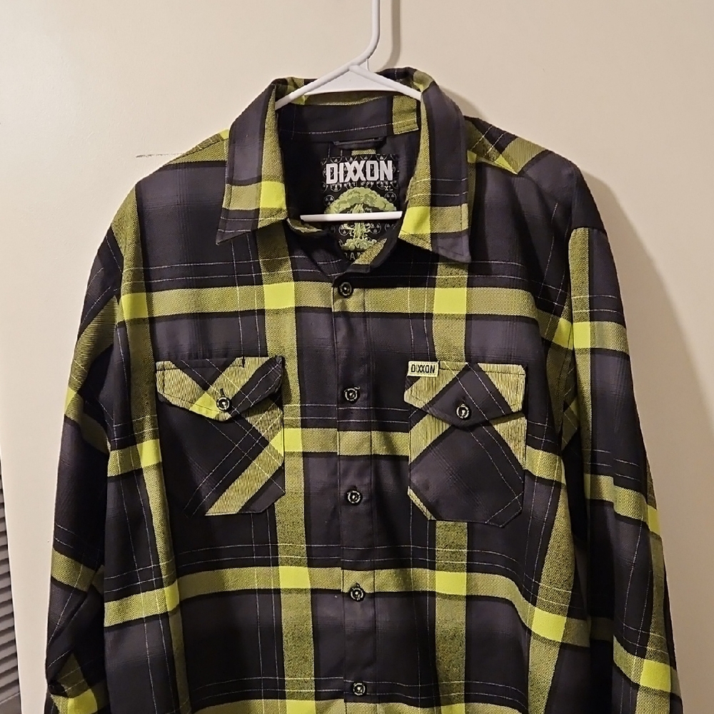 DIXXON Uranium Plaid Shirt in Black and Green
